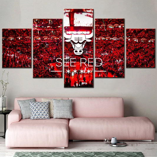 Basketball Wall Art - BK5027 - Chicago Bulls - See Red - Basketball Poster - Basketball Canvas
