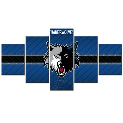 Basketball - 5 Pieces Wall Art - BK5005 - Minnesota Timberwolves Sport - Basketball Poster - Basketball Canvas