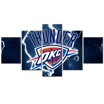 Basketball - 5 Pieces Wall Art - BK5006 - Oklahoma City Thunder - Basketball Poster - Basketball Canvas