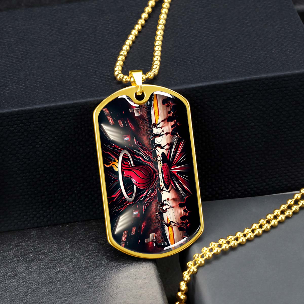 Basketball - BKD004 - Miami Heat Basketball - Basketball Dog Tag - Military Ball Chain - Luxury Dog Tag