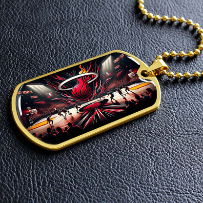 Basketball - BKD004 - Miami Heat Basketball - Basketball Dog Tag - Military Ball Chain - Luxury Dog Tag