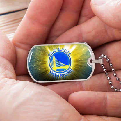 Basketball - BKD005 - Golden State Warriors - Basketball Dog Tag - Military Ball Chain - Luxury Dog Tag