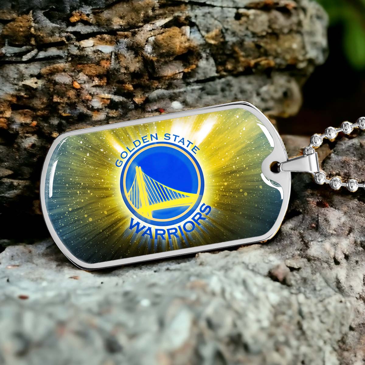 Basketball - BKD005 - Golden State Warriors - Basketball Dog Tag - Military Ball Chain - Luxury Dog Tag