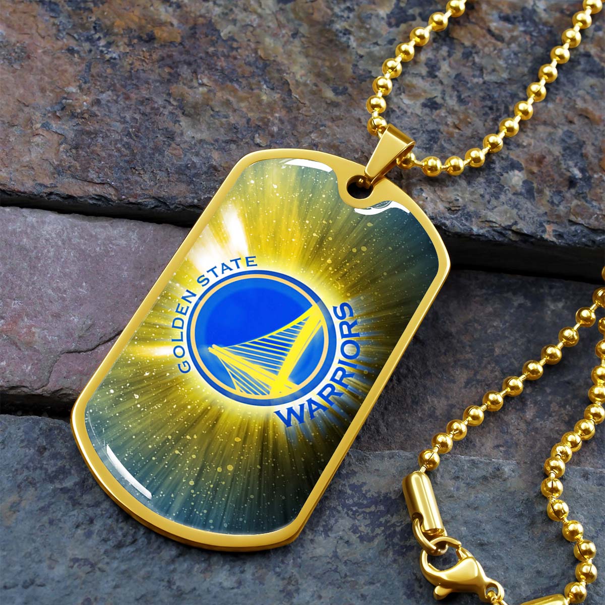 Basketball - BKD005 - Golden State Warriors - Basketball Dog Tag - Military Ball Chain - Luxury Dog Tag