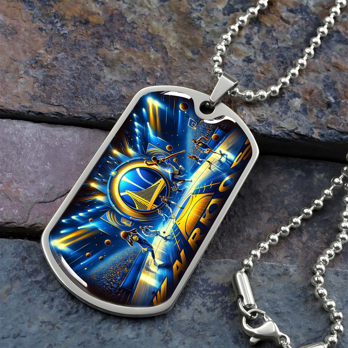 Basketball - BKD006 - Golden State Warriors - Basketball Dog Tag - Military Ball Chain - Luxury Dog Tag