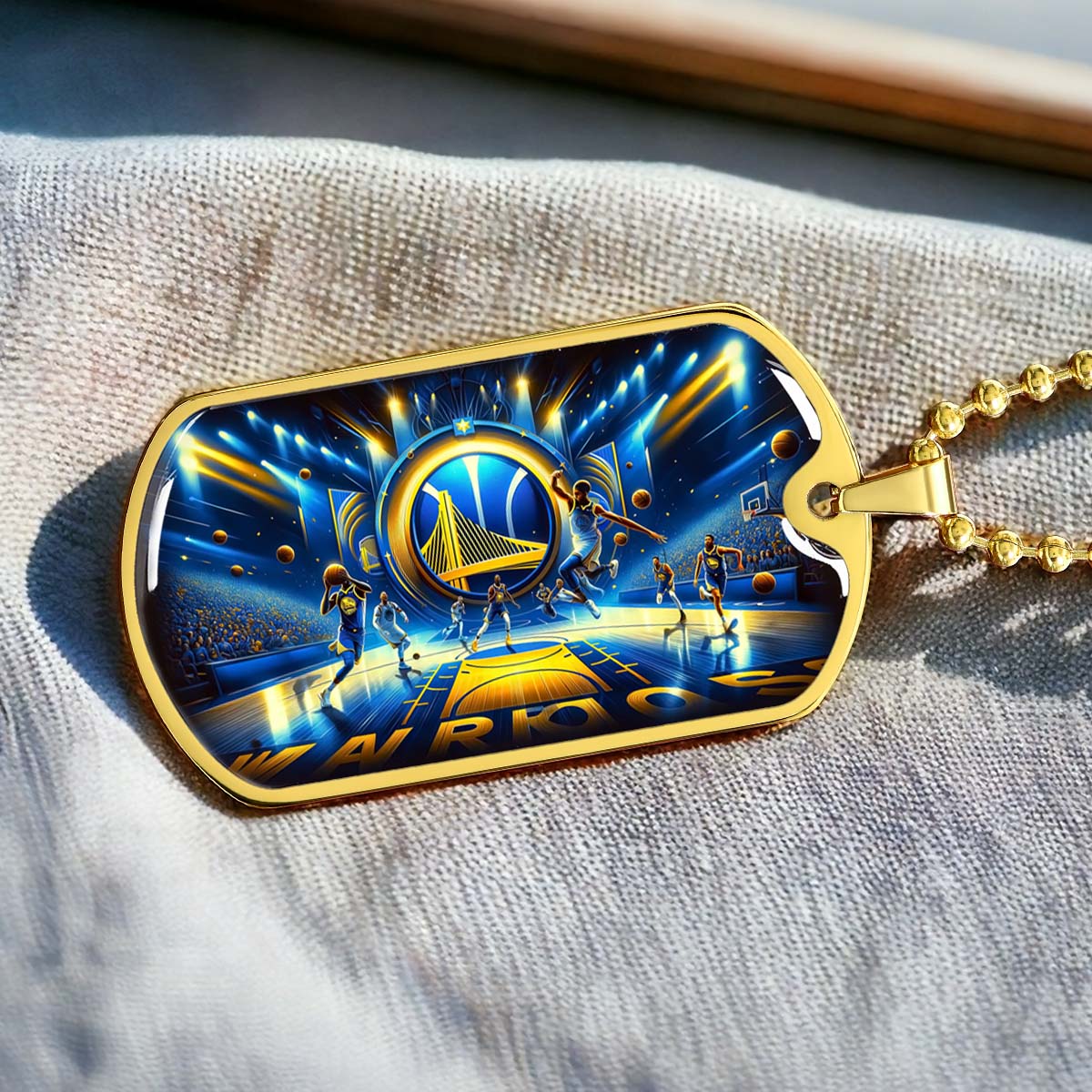 Basketball - BKD006 - Golden State Warriors - Basketball Dog Tag - Military Ball Chain - Luxury Dog Tag