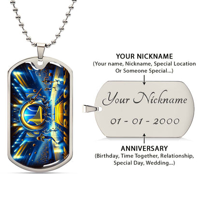 Basketball - BKD006 - Golden State Warriors - Basketball Dog Tag - Military Ball Chain - Luxury Dog Tag