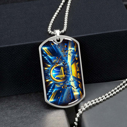 Basketball - BKD006 - Golden State Warriors - Basketball Dog Tag - Military Ball Chain - Luxury Dog Tag