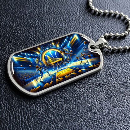 Basketball - BKD006 - Golden State Warriors - Basketball Dog Tag - Military Ball Chain - Luxury Dog Tag