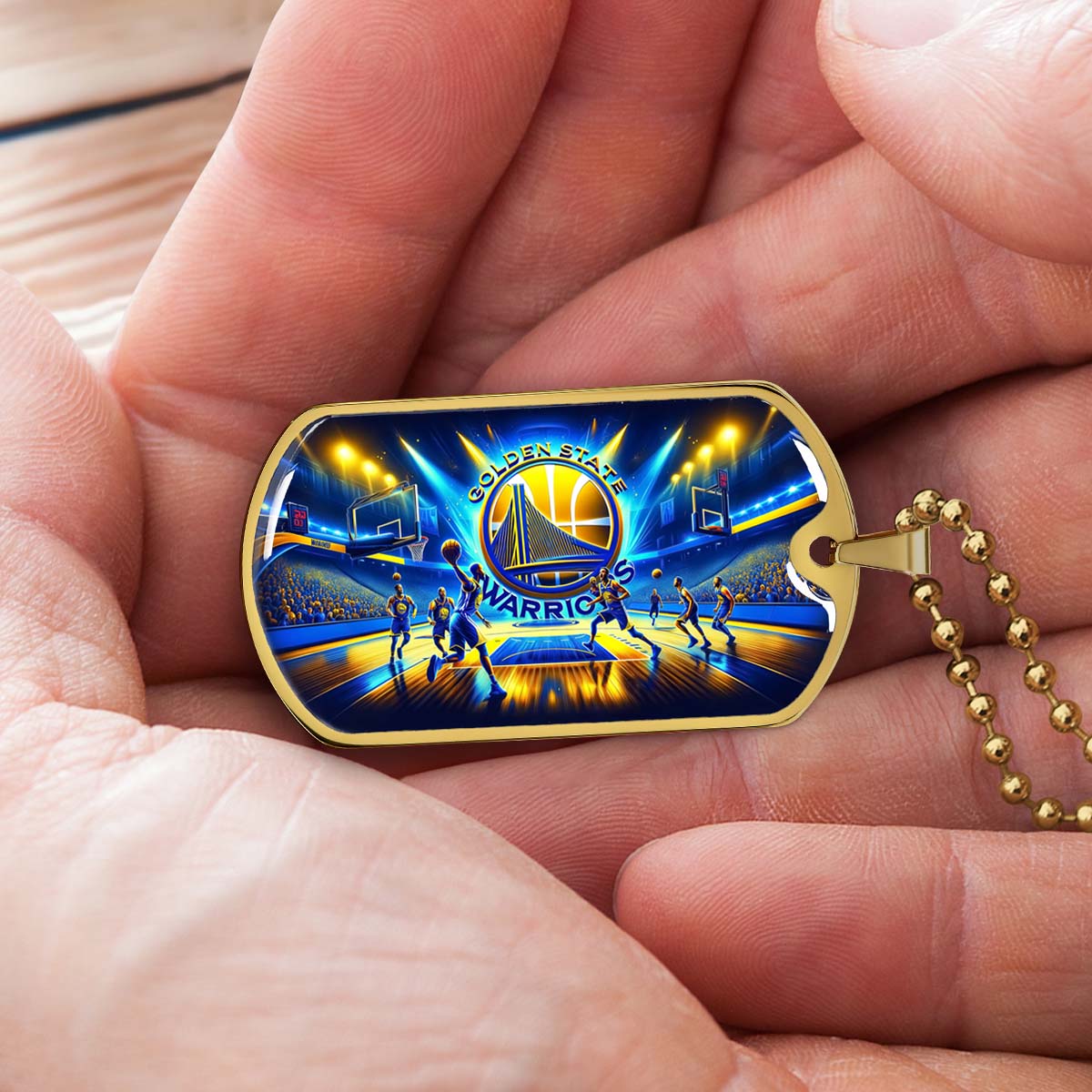 Basketball - BKD007 - Golden State Warriors - Basketball Dog Tag - Military Ball Chain - Luxury Dog Tag