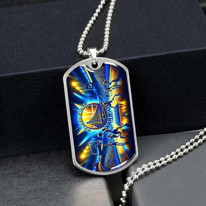 Basketball - BKD007 - Golden State Warriors - Basketball Dog Tag - Military Ball Chain - Luxury Dog Tag