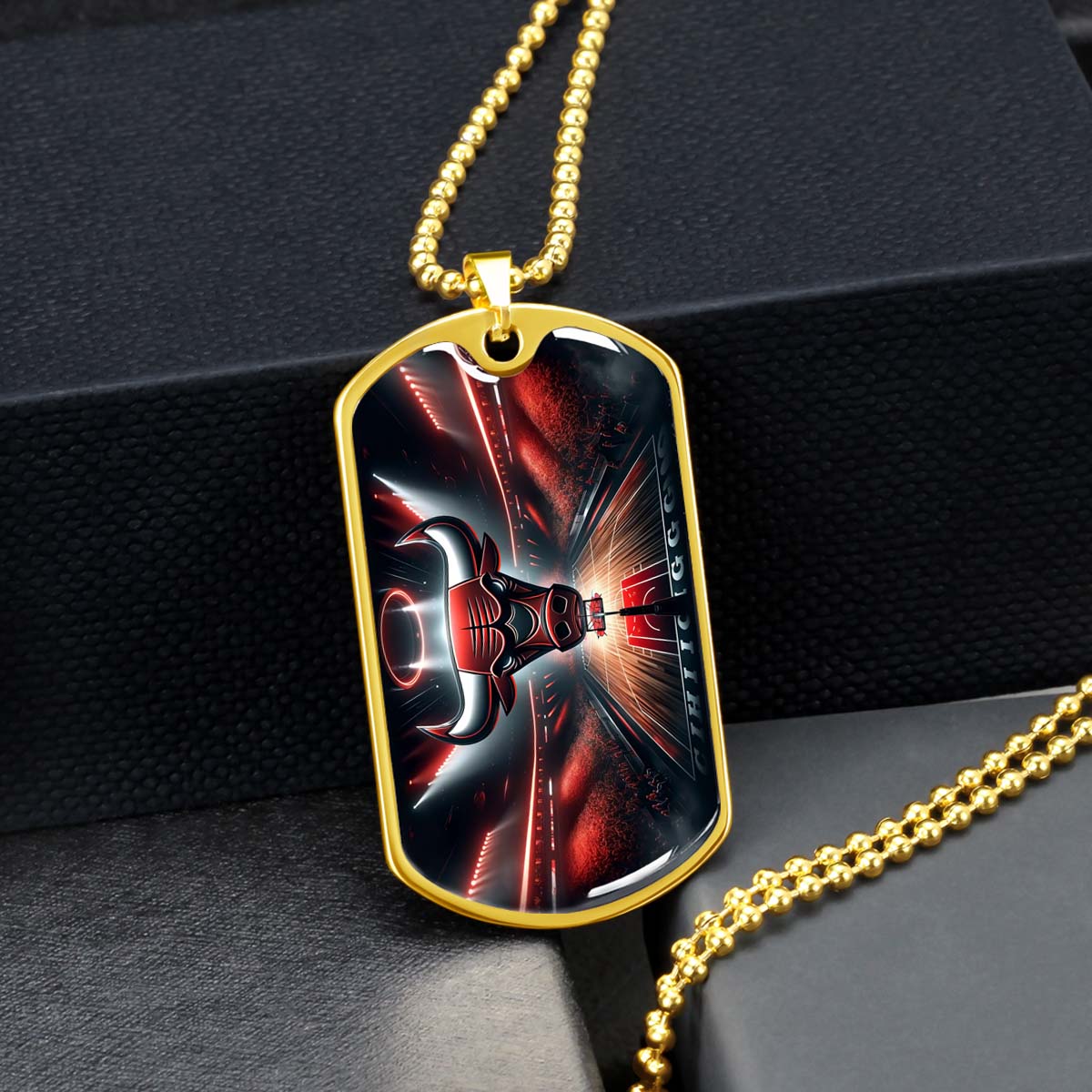 Basketball - BKD008 - Chicago Bulls - Basketball Dog Tag - Military Ball Chain - Luxury Dog Tag