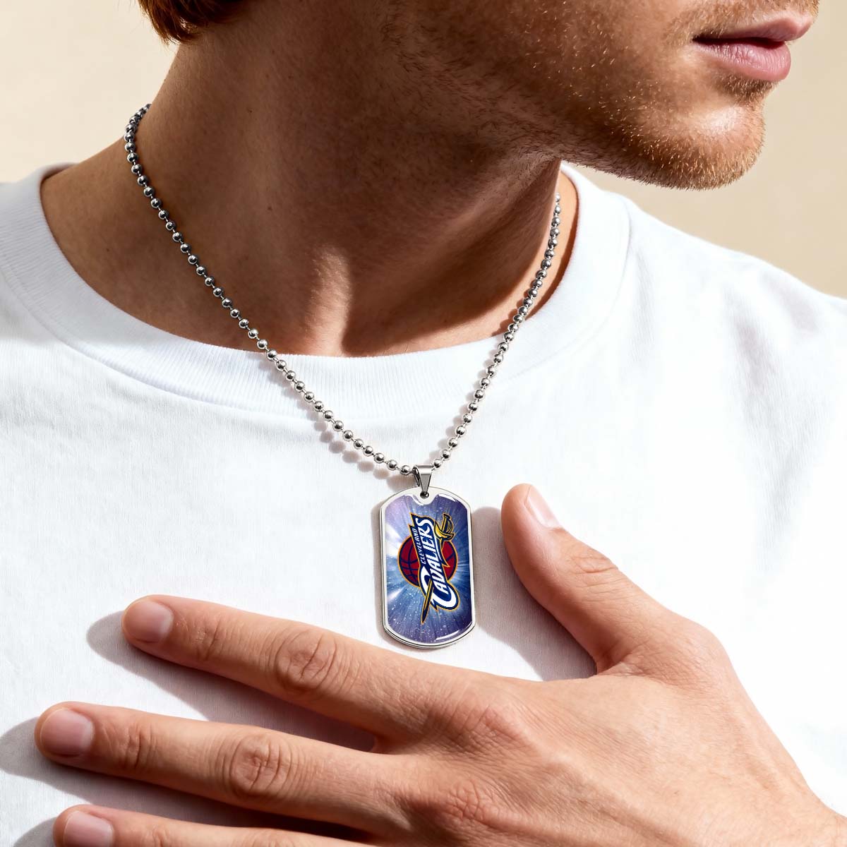 Basketball - BKD010 - Cleveland Cavaliers - Basketball Dog Tag - Military Ball Chain - Luxury Dog Tag