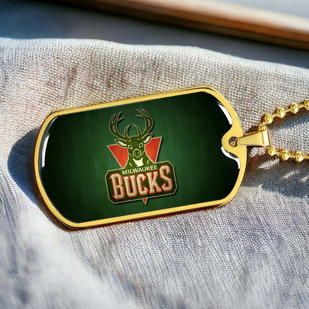 Basketball - BKD013 - Milwaukee Bucks Sports - Basketball Dog Tag - Military Ball Chain - Luxury Dog Tag
