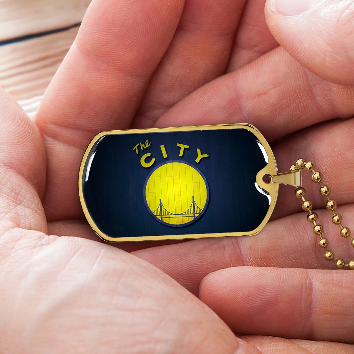 Basketball - BKD014 - Golden State Warriors Sports - The City - Basketball Dog Tag - Military Ball Chain - Luxury Dog Tag