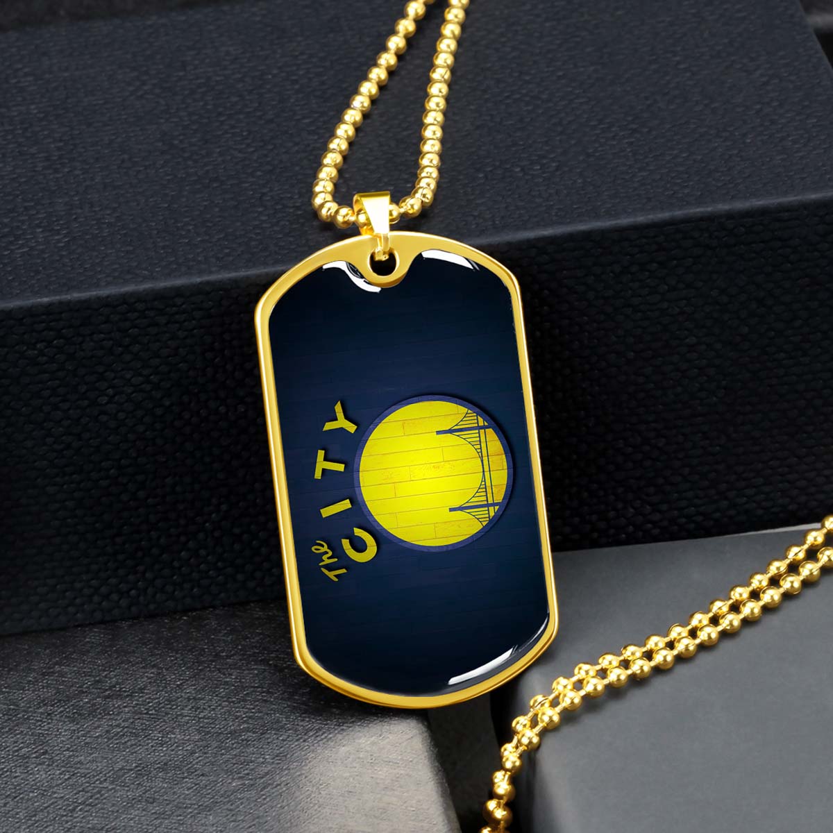 Basketball - BKD014 - Golden State Warriors Sports - The City - Basketball Dog Tag - Military Ball Chain - Luxury Dog Tag