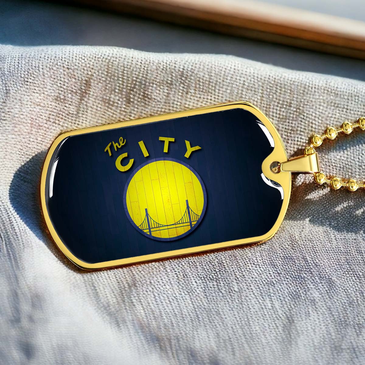 Basketball - BKD014 - Golden State Warriors Sports - The City - Basketball Dog Tag - Military Ball Chain - Luxury Dog Tag