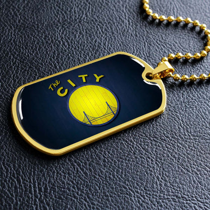 Basketball - BKD014 - Golden State Warriors Sports - The City - Basketball Dog Tag - Military Ball Chain - Luxury Dog Tag