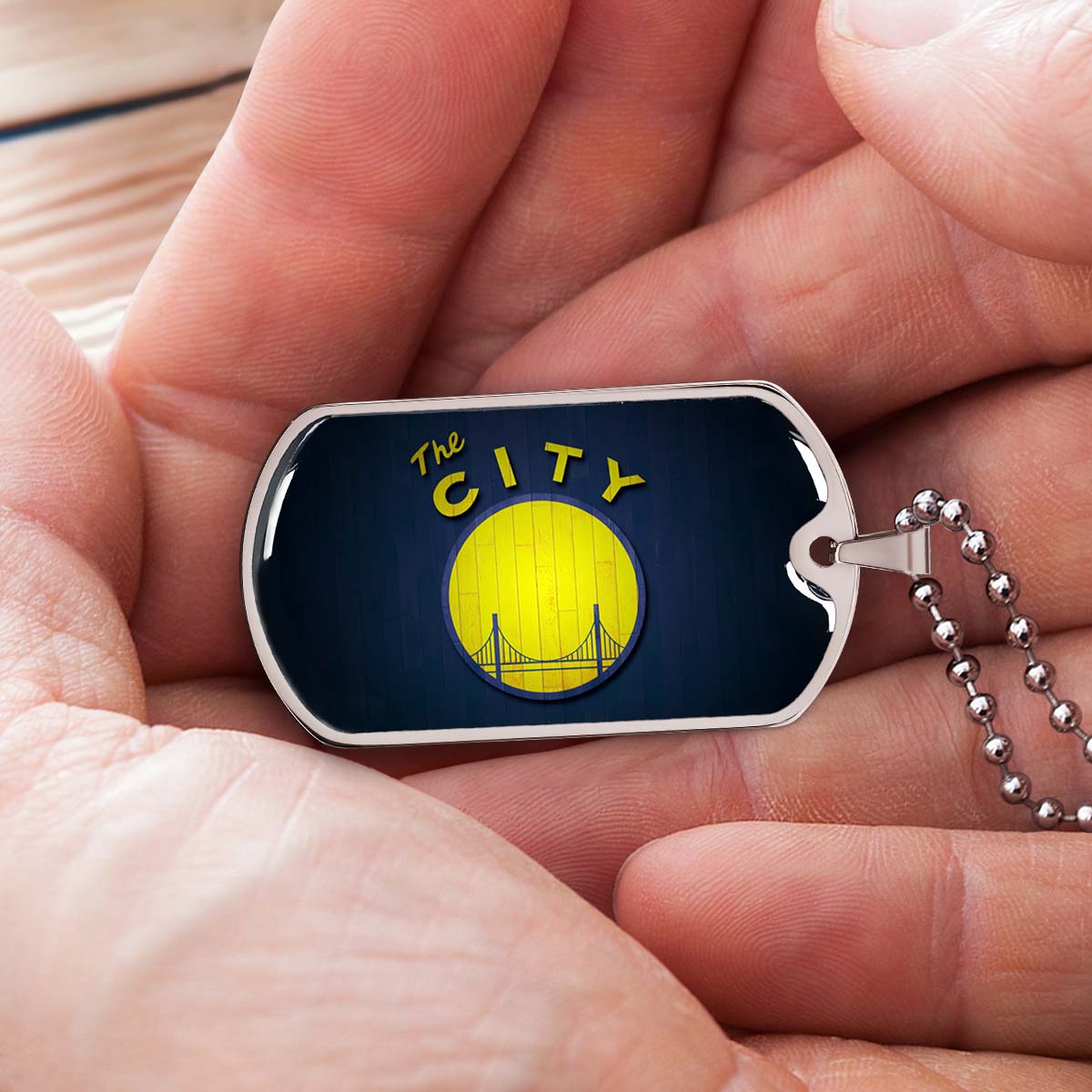 Basketball - BKD014 - Golden State Warriors Sports - The City - Basketball Dog Tag - Military Ball Chain - Luxury Dog Tag