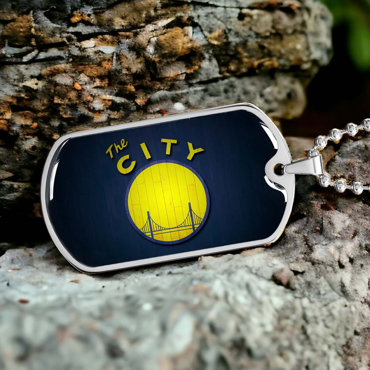 Basketball - BKD014 - Golden State Warriors Sports - The City - Basketball Dog Tag - Military Ball Chain - Luxury Dog Tag