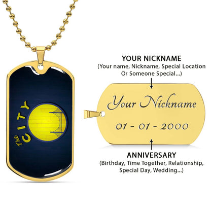 Basketball - BKD014 - Golden State Warriors Sports - The City - Basketball Dog Tag - Military Ball Chain - Luxury Dog Tag