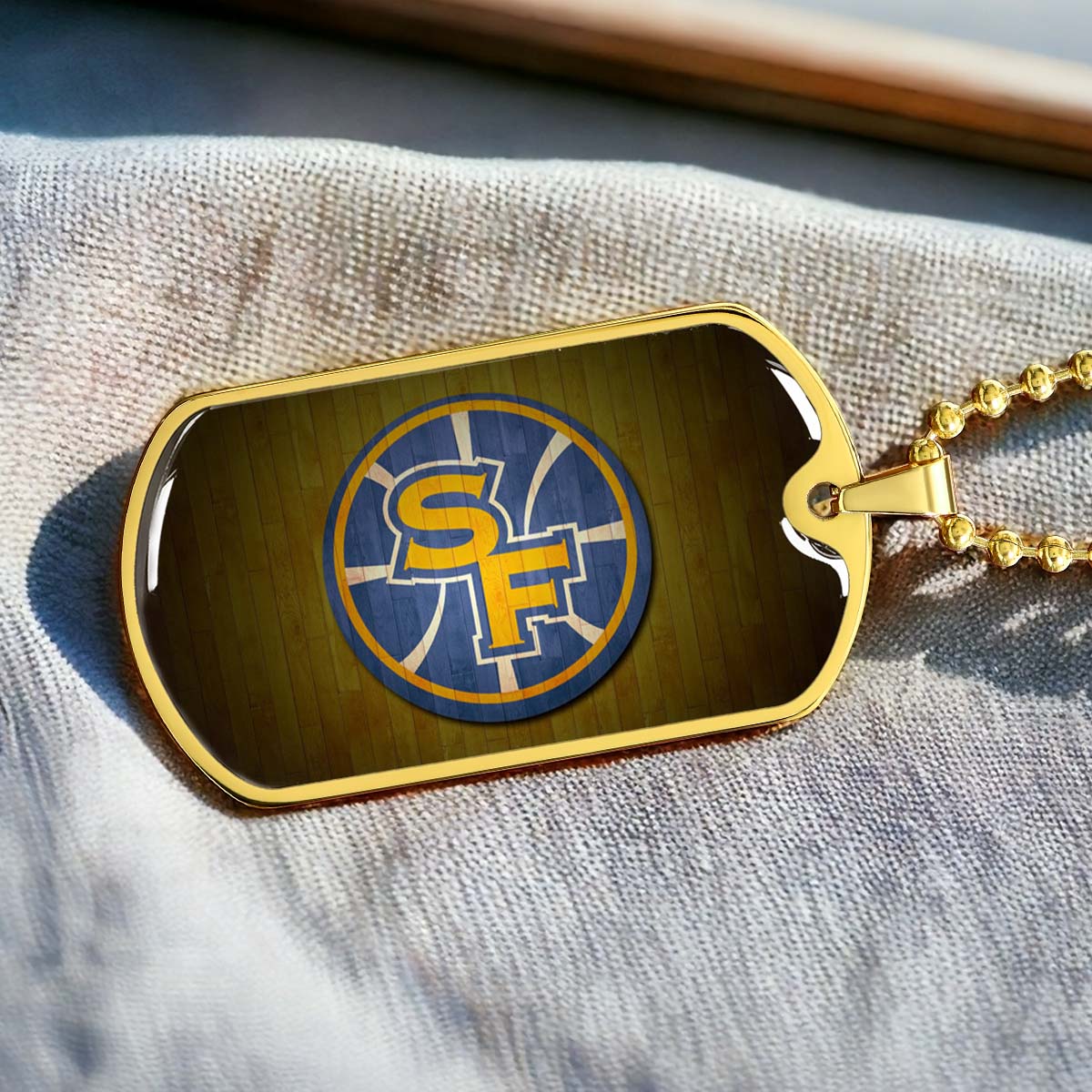 Basketball - BKD016 - Golden State Warriors Sports - Basketball Dog Tag - Military Ball Chain - Luxury Dog Tag