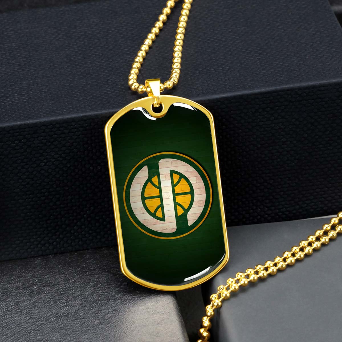 Basketball - BKD017 - Seattle Supersonics Sports - Basketball Dog Tag - Military Ball Chain - Luxury Dog Tag