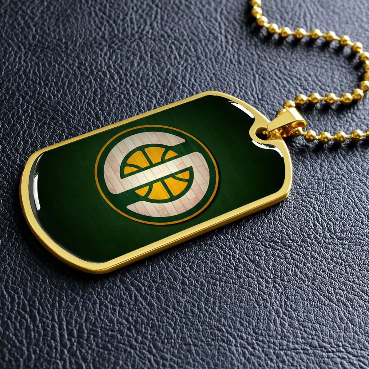 Basketball - BKD017 - Seattle Supersonics Sports - Basketball Dog Tag - Military Ball Chain - Luxury Dog Tag