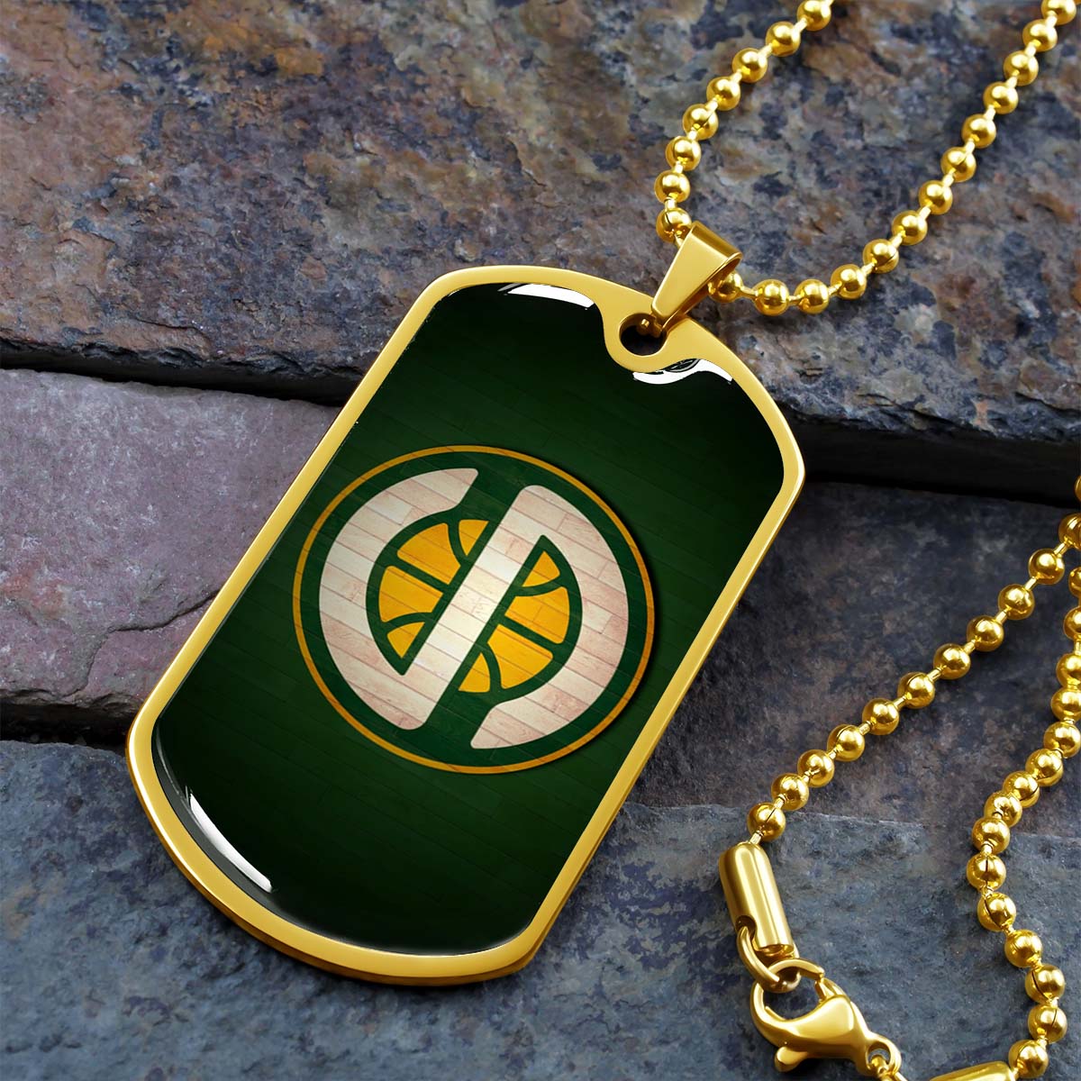 Basketball - BKD017 - Seattle Supersonics Sports - Basketball Dog Tag - Military Ball Chain - Luxury Dog Tag