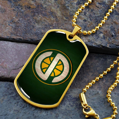 Basketball - BKD017 - Seattle Supersonics Sports - Basketball Dog Tag - Military Ball Chain - Luxury Dog Tag