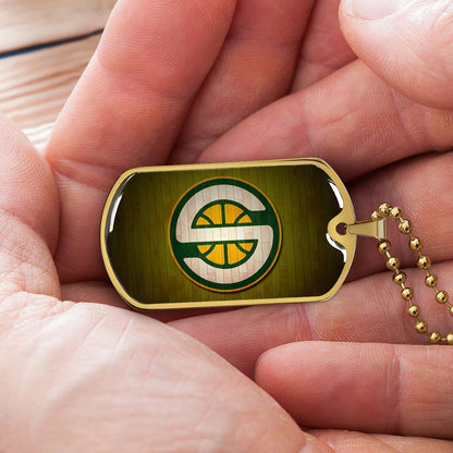 Basketball - BKD019 - Seattle Supersonics Sports - Basketball Dog Tag - Military Ball Chain - Luxury Dog Tag