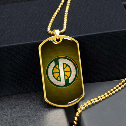 Basketball - BKD019 - Seattle Supersonics Sports - Basketball Dog Tag - Military Ball Chain - Luxury Dog Tag