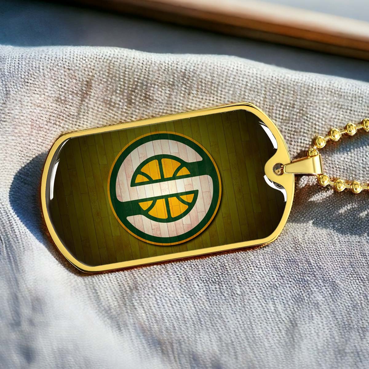 Basketball - BKD019 - Seattle Supersonics Sports - Basketball Dog Tag - Military Ball Chain - Luxury Dog Tag