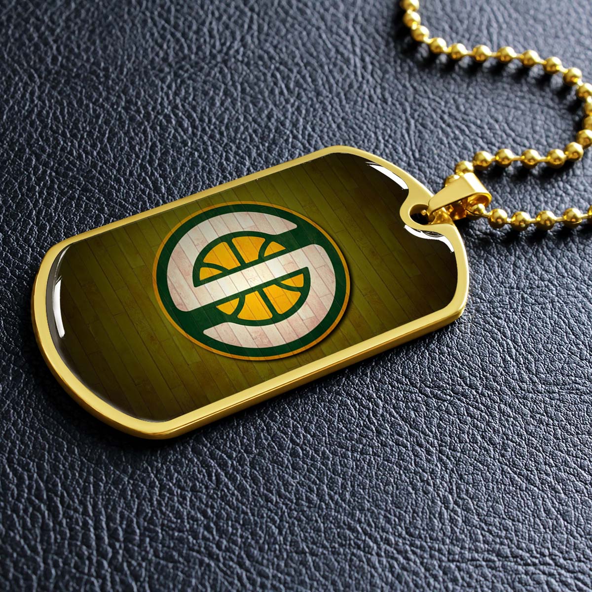 Basketball - BKD019 - Seattle Supersonics Sports - Basketball Dog Tag - Military Ball Chain - Luxury Dog Tag
