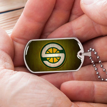 Basketball - BKD019 - Seattle Supersonics Sports - Basketball Dog Tag - Military Ball Chain - Luxury Dog Tag