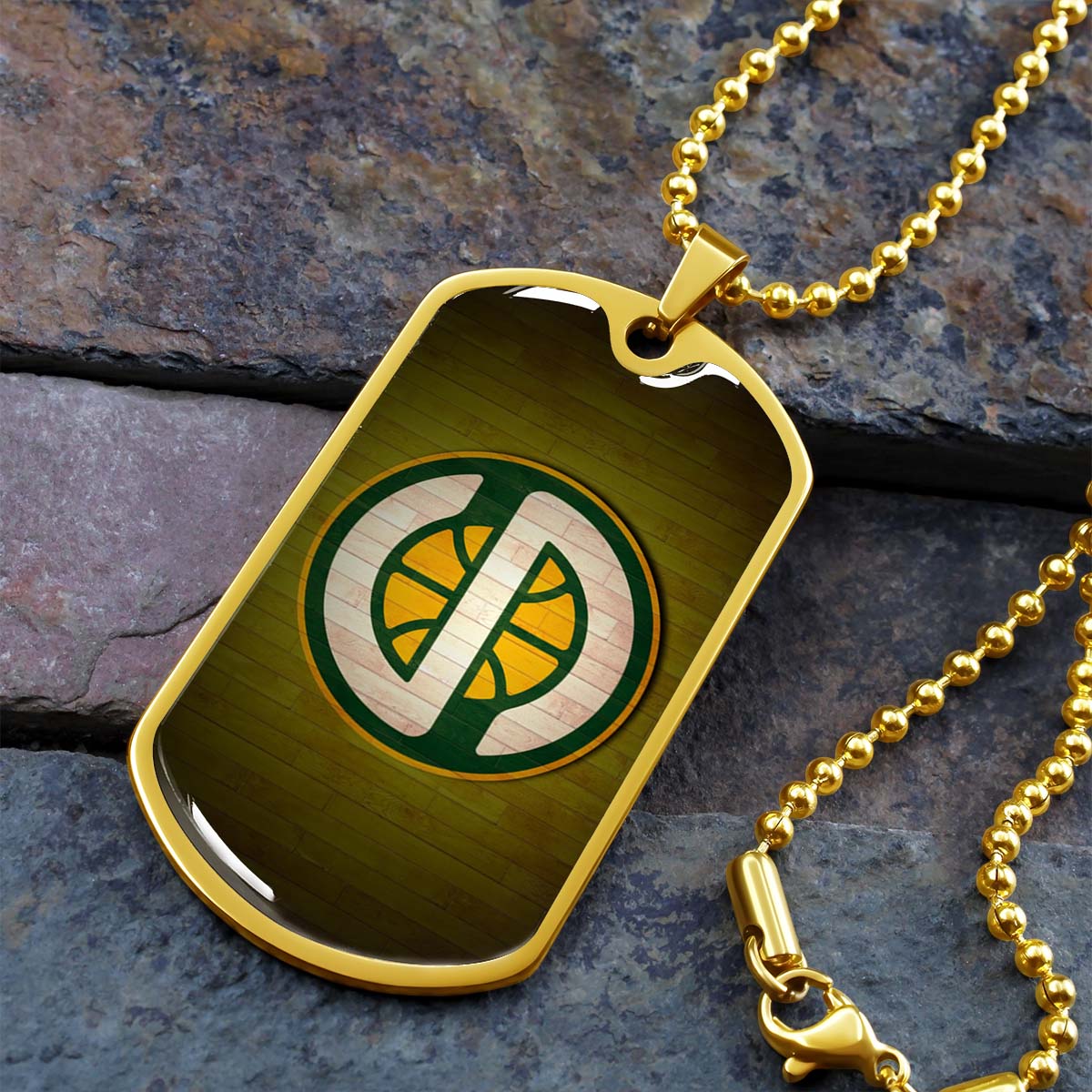 Basketball - BKD019 - Seattle Supersonics Sports - Basketball Dog Tag - Military Ball Chain - Luxury Dog Tag