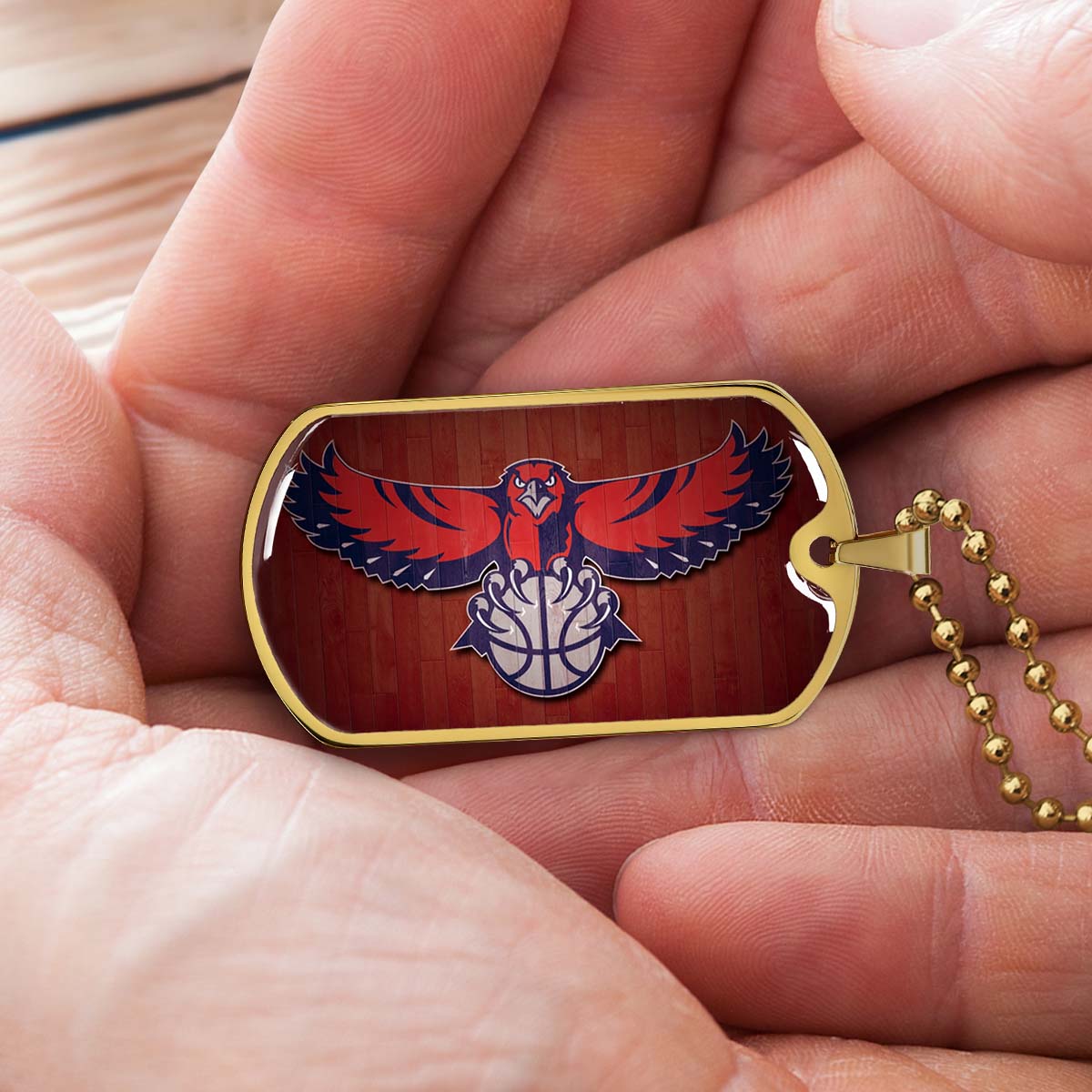 Basketball - BKD022 - Atlanta Hawks Sports - Basketball Dog Tag - Military Ball Chain - Luxury Dog Tag
