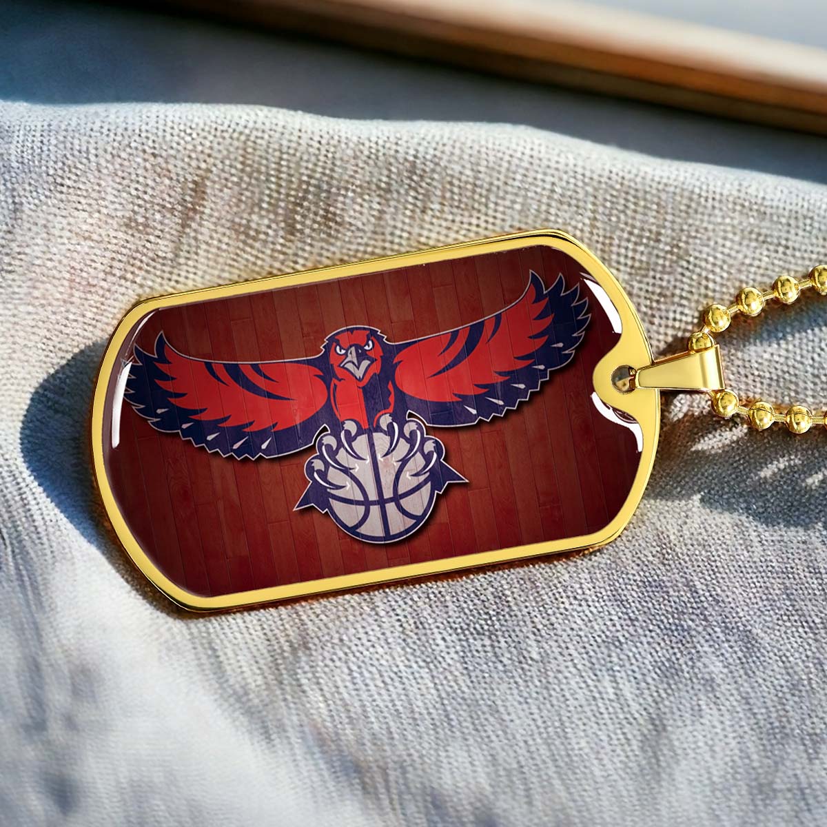 Basketball - BKD022 - Atlanta Hawks Sports - Basketball Dog Tag - Military Ball Chain - Luxury Dog Tag
