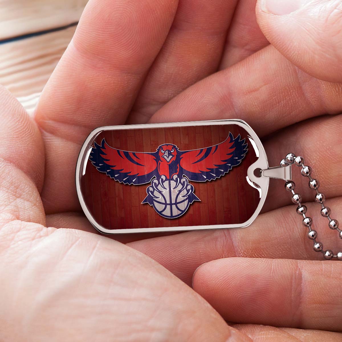 Basketball - BKD022 - Atlanta Hawks Sports - Basketball Dog Tag - Military Ball Chain - Luxury Dog Tag