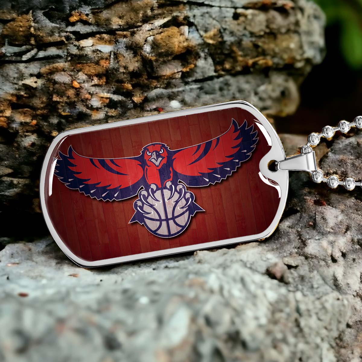 Basketball - BKD022 - Atlanta Hawks Sports - Basketball Dog Tag - Military Ball Chain - Luxury Dog Tag