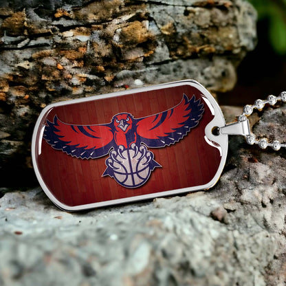Basketball - BKD022 - Atlanta Hawks Sports - Basketball Dog Tag - Military Ball Chain - Luxury Dog Tag