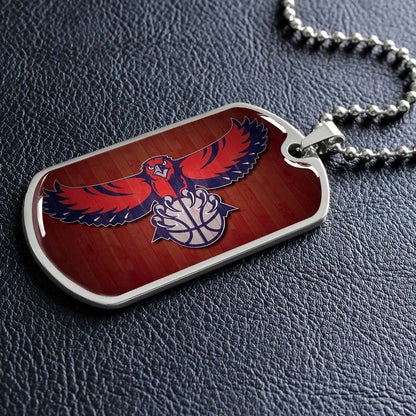 Basketball - BKD022 - Atlanta Hawks Sports - Basketball Dog Tag - Military Ball Chain - Luxury Dog Tag