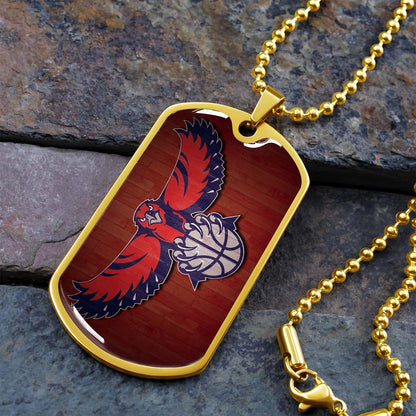 Basketball - BKD022 - Atlanta Hawks Sports - Basketball Dog Tag - Military Ball Chain - Luxury Dog Tag