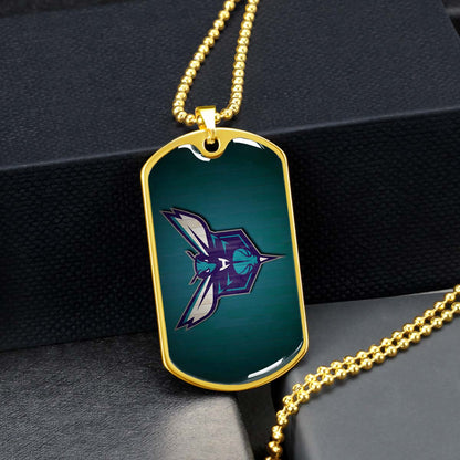 Basketball - BKD023 - Charlotte Hornets Sports - Basketball Dog Tag - Military Ball Chain - Luxury Dog Tag