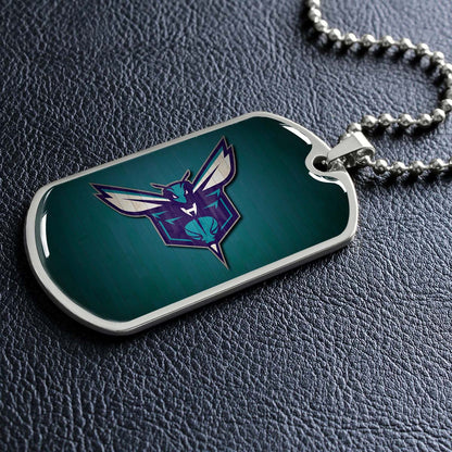 Basketball - BKD023 - Charlotte Hornets Sports - Basketball Dog Tag - Military Ball Chain - Luxury Dog Tag