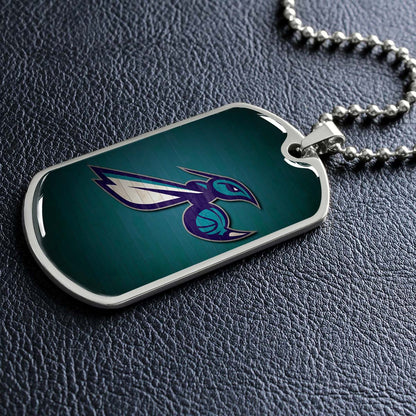 Basketball - BKD024 - Charlotte Hornets Sports - Basketball Dog Tag - Military Ball Chain - Luxury Dog Tag