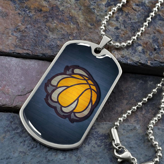 Basketball - BKD026 - Memphis Grizzlies Sports - Basketball Dog Tag - Military Ball Chain - Luxury Dog Tag