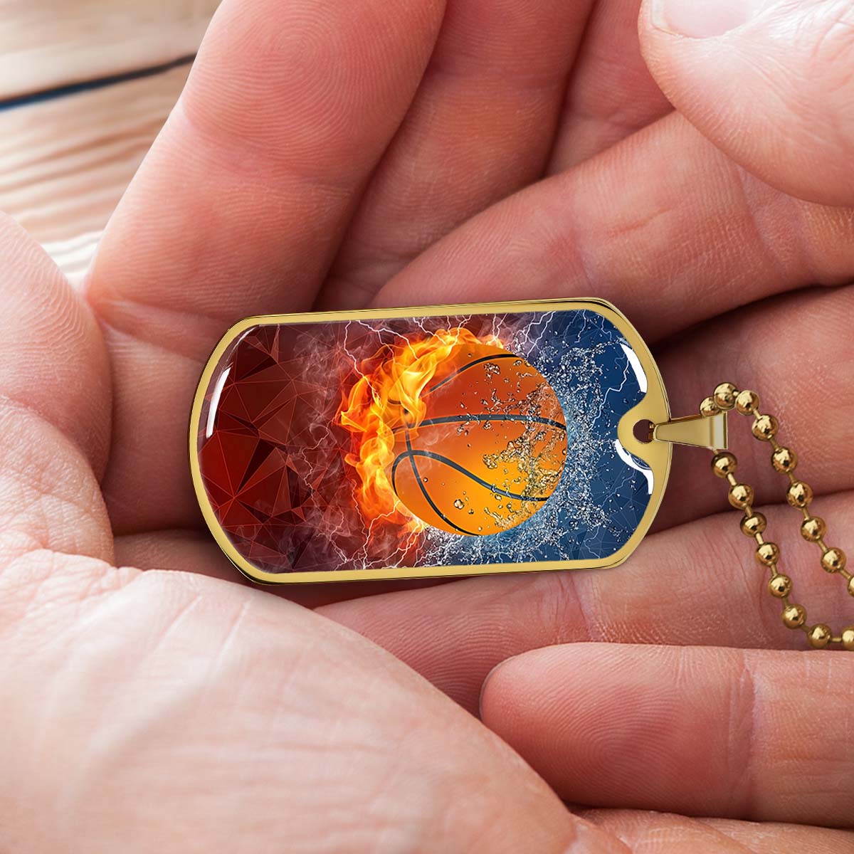 Basketball - BKD027 - Dynamic Basketball - Basketball Dog Tag - Military Ball Chain - Luxury Dog Tag