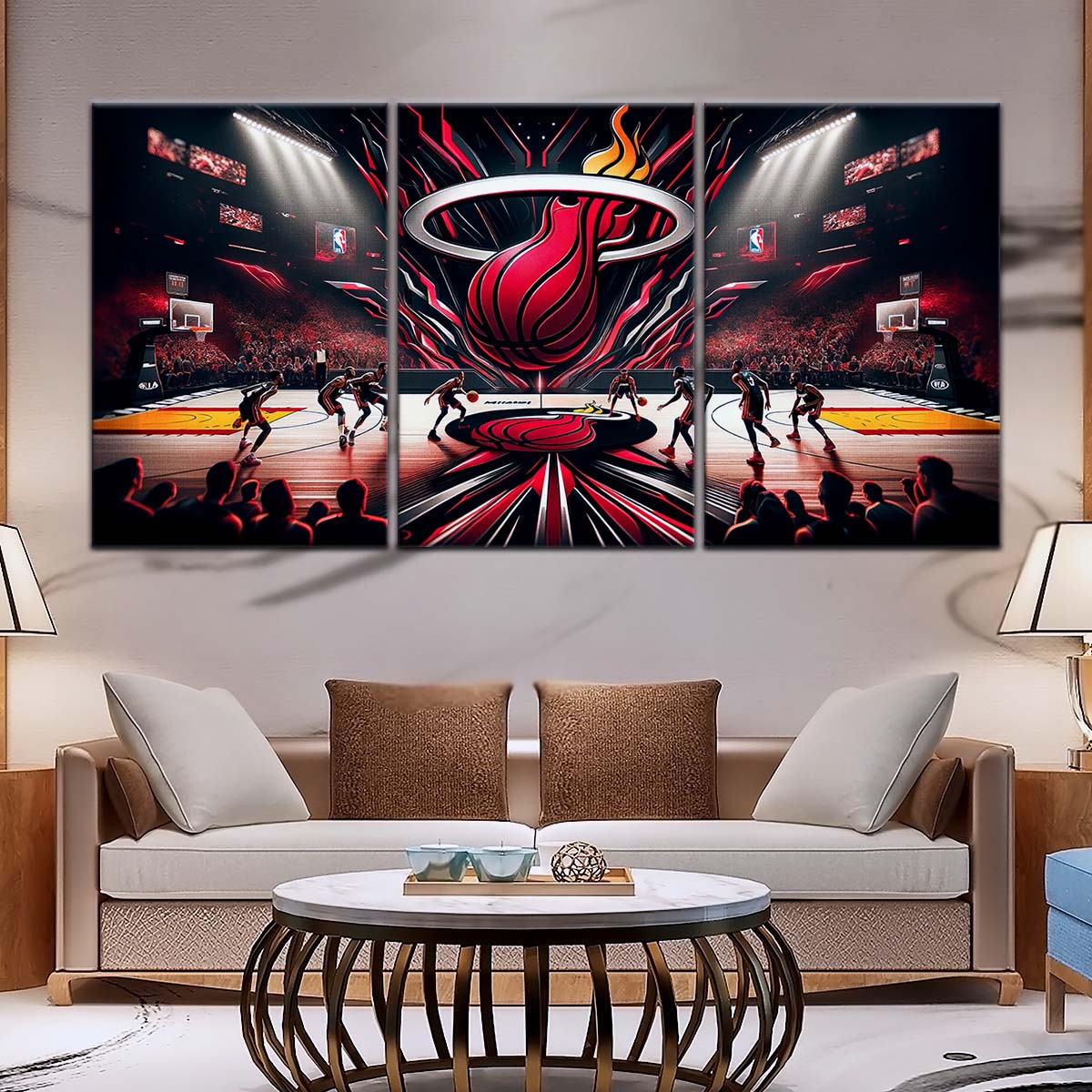 Basketball Wall Art - BK5045 - Miami Heat Basketball - Basketball Poster - Basketball Canvas