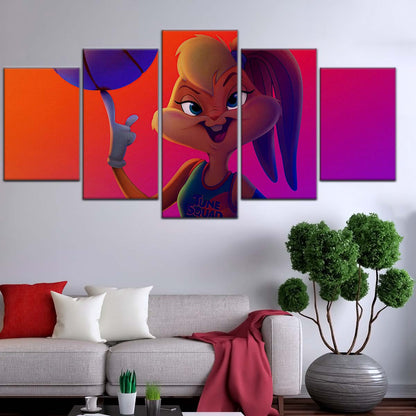 Basketball Wall Art - BK5052 - Lola Bunny Dominates the Court - Basketball Poster - Basketball Canvas